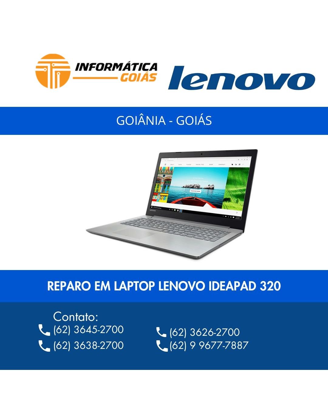 REPARO EM LAPTOP LENOVO IDEAPAD 320 GOIANIA